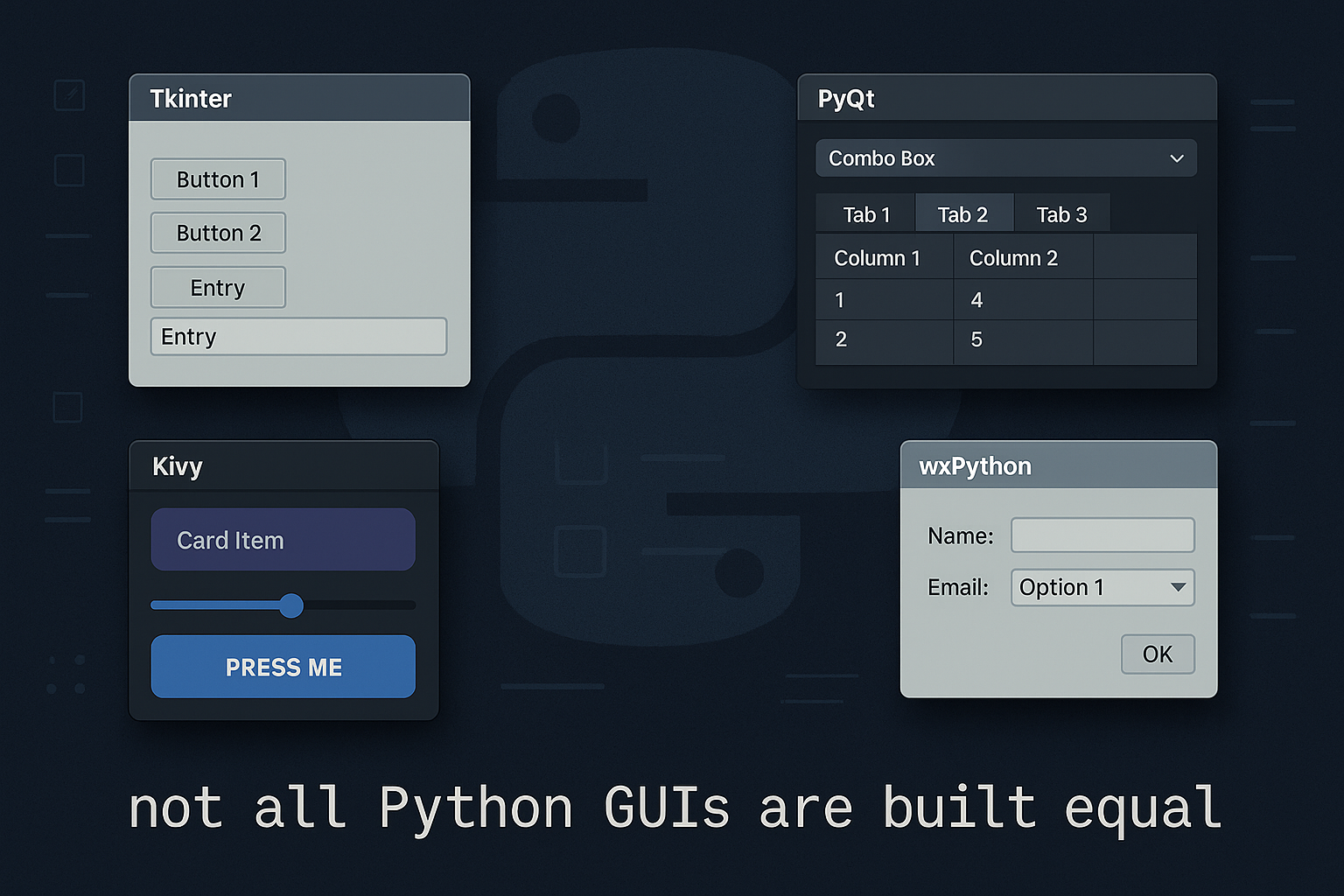 python gui showdown